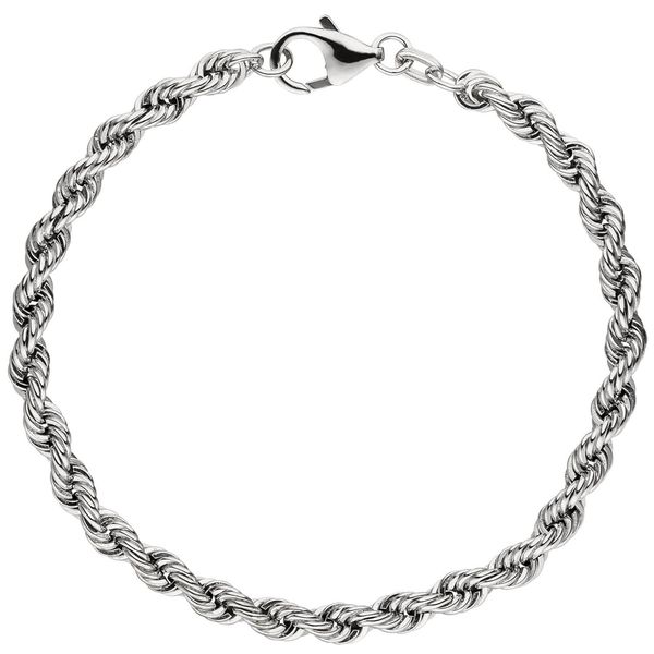 4,3mm Kordelarmband aus 925 Silber 21cm