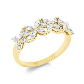 Ring aus 750 Gold Gelbgold 19 Diamanten 0,71ct TW-SI B:5,8mm