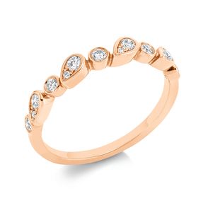 Ring aus 585 Gold Rotgold 13 Diamanten 0,29ct F-VSI/SI B:2,9mm