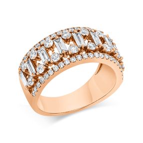 Ring aus 750 Gold Rotgold 71 Diamanten 1,52ct TW-SI B:8,8mm