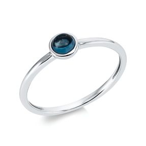 Ring aus 750 Gold Weißgold Topas 0,36ct London Blue B:5mm