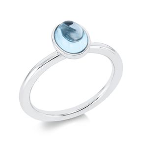 Ring Oval aus 750 Gold Weißgold Topas 1,68ct skyblue B:8,9mm