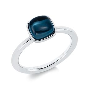 Ring aus 750 Gold Weißgold Topas 2,22ct London Blue B:8,2mm