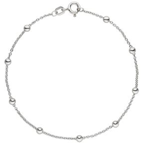 Fußkette Ankerkette mit Kugeln Kugelkette aus 925 Silber 25cm Fußschmuck