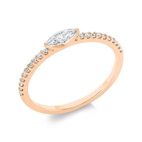 Ring aus 750 Gold Rotgold 21 Diamanten 0,35ct TW-SI B:2,7mm