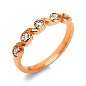 Ring aus 750 Gold Rotgold 5 Brillanten 0,19ct TW-SI B:3,3mm