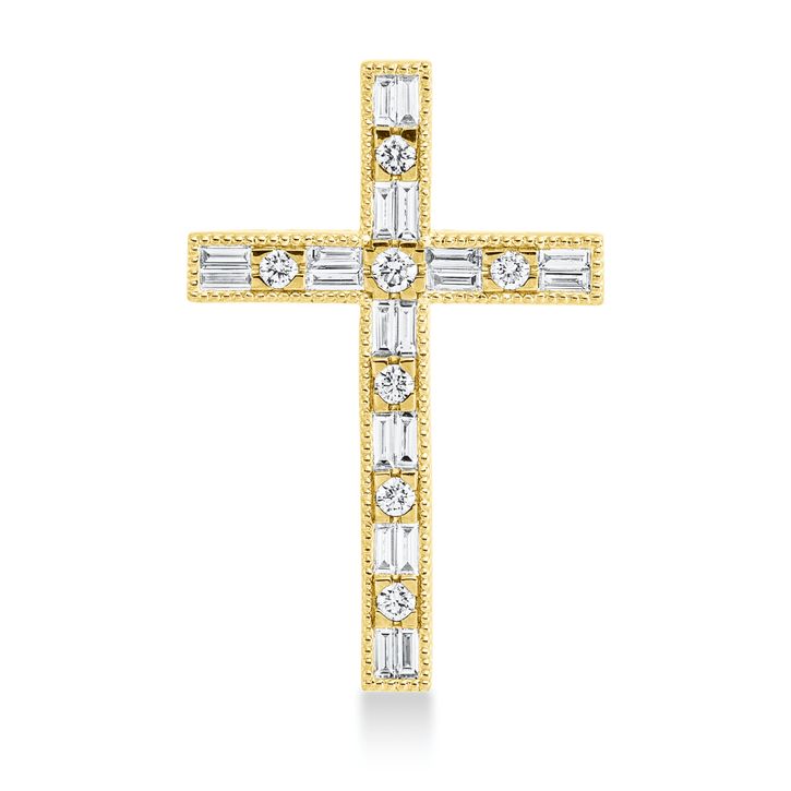 Anhänger Kreuz aus 750 Gelbgold 27 Brillanten 0.78ct