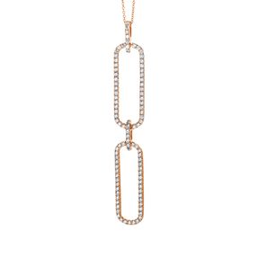 Collier aus 750 Gold Rotgold 95 Brillanten 1,5ct TW-SI L:42cm