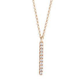 Collier aus 750 Gold Rotgold 12 Brillanten 0,21ct TW-PI L:45,7cm