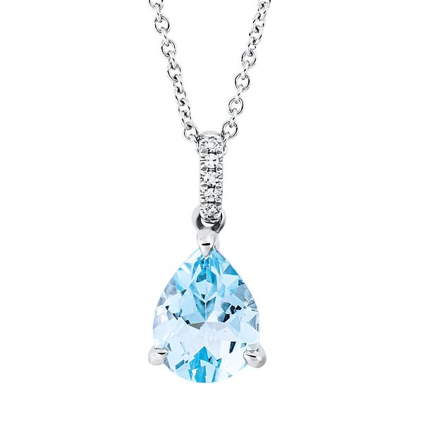 Collier aus 750 Weißgold Topas 5 Diamanten 0.02ct