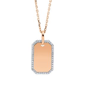 Collier aus 750 Gold Rotgold 46 Brillanten 0,17ct F-VSI/SI L:45,7cm