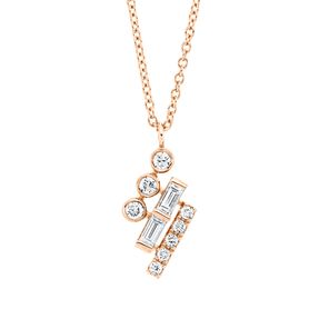 Collier aus 750 Gold Rotgold 10 Diamanten 0,16ct F-VSI/SI L:45,7cm