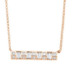 Collier aus 750 Gold Rotgold 18 Diamanten 0,43ct F-VSI/SI L:45,7cm