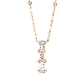 Collier aus 750 Gold Rotgold 25 Diamanten 0,46ct L:45,7cm