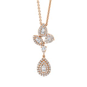 Collier aus 750 Gold Rotgold 86 Diamanten 0,68ct L:45,7cm