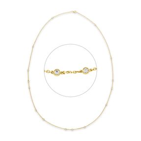 Collier aus 750 Gold Gelbgold 15 Brillanten 0,65ct TW-SI L:71,1cm