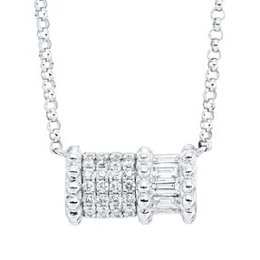 Collier aus 750 Gold Weißgold 44 Diamanten 0,3ct L:46cm