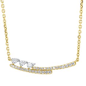 Collier aus 750 Gelbgold 46 Diamanten 0,44ct TW-SI L:71,1cm Fassung rhodiniert