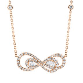 Collier aus 750 Gold Rotgold 79 Diamanten 0,91ct TW-SI L:46cm