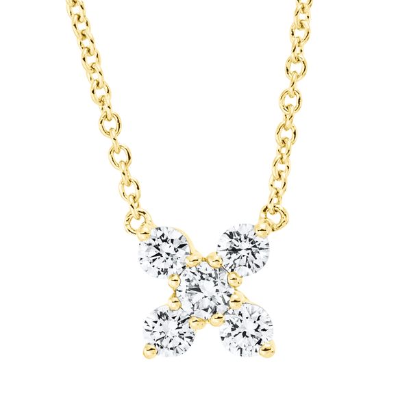 Collier aus 750 Gelbgold 5 Brillanten 0.21ct