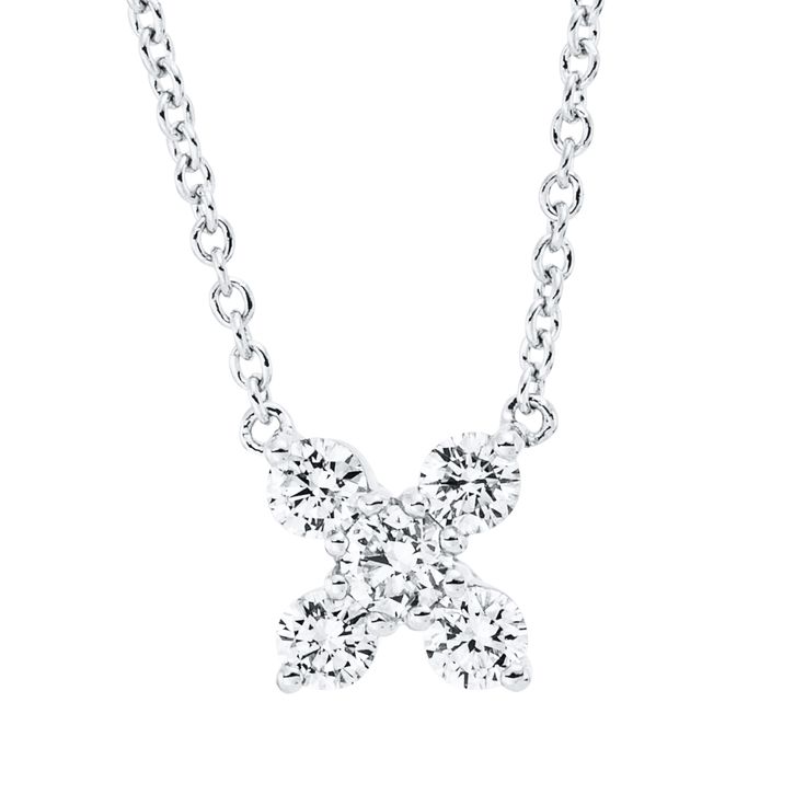 Collier aus 750 Weißgold 5 Brillanten 0.21ct