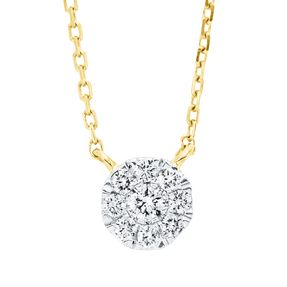 Collier aus 750 Gelbgold 8 Brillanten 0,07ct TW-SI 1 Brillant 0,03ct TW-SI L:45cm