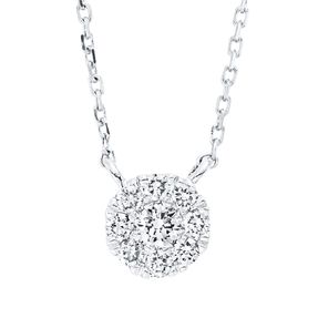 Collier aus 750 Weißgold 8 Brillanten 0,1ct TW-SI 1 Brillant 0,05ct TW-SI L:45cm