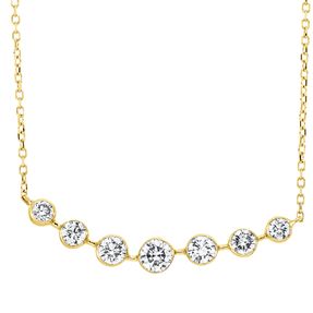 Collier aus 750 Gold Gelbgold 7 Diamanten 0,76ct TW-SI L:45cm