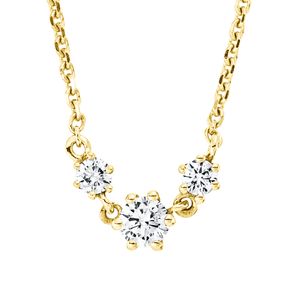 Collier aus 750 Gold Gelbgold 3 Brillanten 0,1ct TW-SI L:45cm