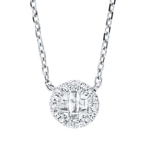 Collier aus 750 Gold Weißgold 18 Diamanten 0,09ct TW-SI L:45cm