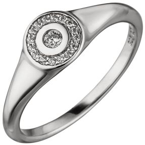 Ring mit 17 Zirkonia weiß B 7,1mm 925 Silber rhodiniert Fingerschmuck Fingerring