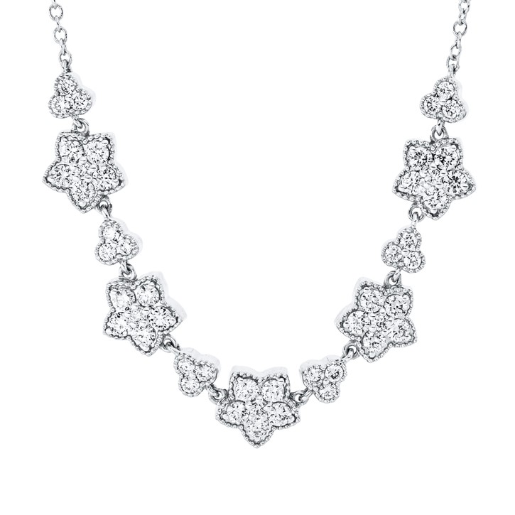 Collier aus 750 Weißgold 48 Brillanten 0.91ct