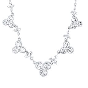 Collier aus 750 Gold Weißgold 38 Diamanten 0,93ct TW-SI L:45cm