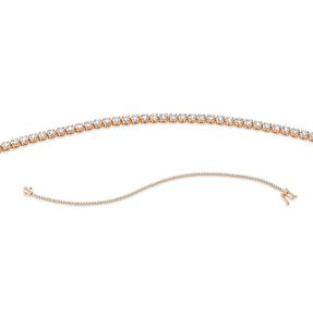 Armband aus 750 Gold Rotgold 96 Diamanten 1,26ct TW-SI B:1,3mm L:18cm