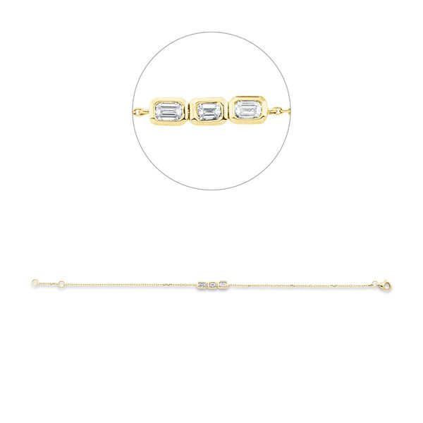 Armband aus 750 Gelbgold 3 Diamanten 0.44ct