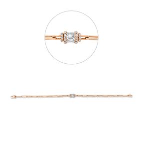 Armband aus 750 Gold Rotgold 62 Diamanten 0,7ct L:17,8cm