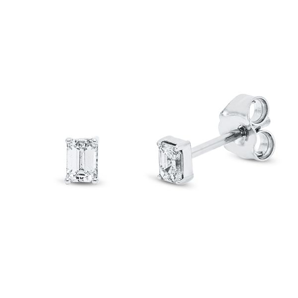 Solitaire Ohrstecker aus 750 Weißgold 2 Diamanten 0.24ct