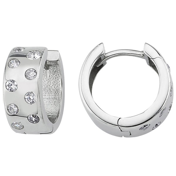 Orecchini A Cerchio In Argento 925 Con Zirconia – Dorati Oro Giallo 14K, 22 Mm, Donne