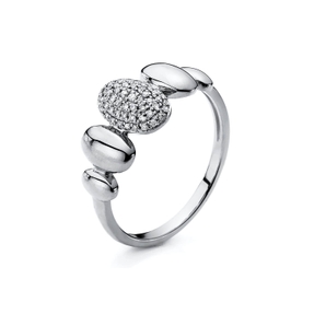 Pavé Ring aus 750 Gold Weißgold 56 Brillanten 0,16ct TW-SI