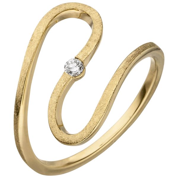 Ring 585 Gelbgold gewellt Brillant 0,05 Ct.