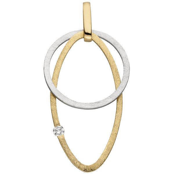 Anhänger Kreis und Oval 585 Gold mit Diamant