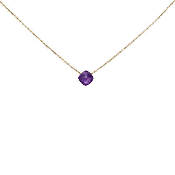 Collier aus 750 Rotgold mit Amethyst lila 45cm