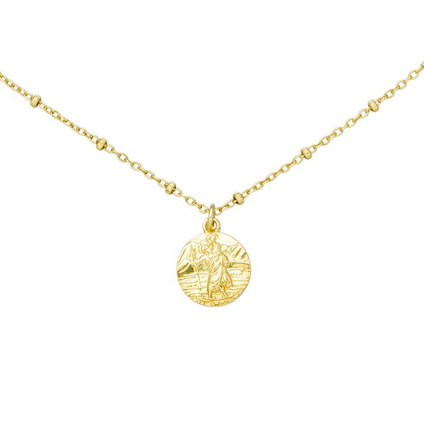 Collier mit Anhänger Christopherus 925 Silber vergoldet