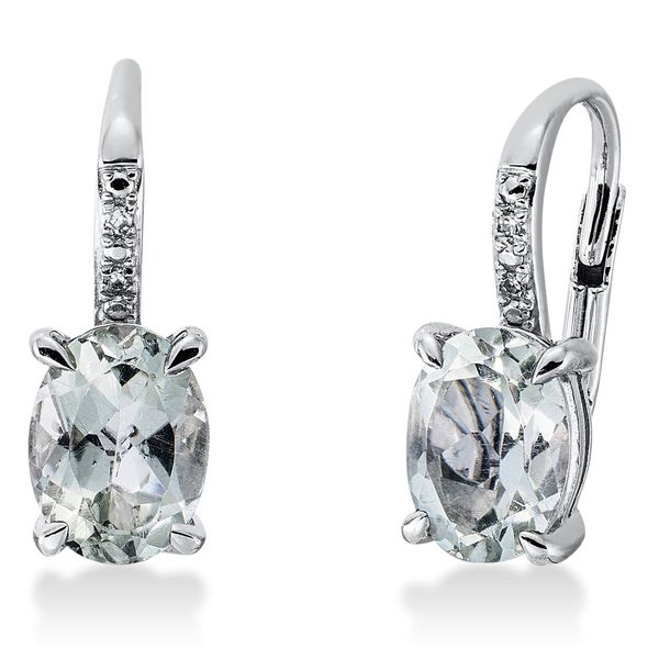 Ohrschmuck aus 585 Weißgold 2 Amethyste 4 Diamanten 0.01ct