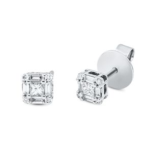 Ohrstecker aus 750 Gold Weißgold 18 Diamanten 0,3ct TW-SI 4,9x4,9mm