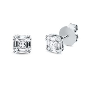 Ohrstecker aus 750 Gold Weißgold 18 Diamanten 0,66ct TW-SI 6x5,9mm