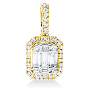 Anhänger aus 750 Gold gelb/weiß 44 Diamanten 0,29ct TW-SI 9,7x8mm mit Öse