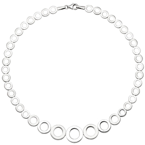 Collier Halskette aus Kreisen im Verlauf 925 Silber 45cm Halsschmuck rhodiniert