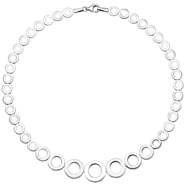 Collier aus Kreisen im Verlauf 925 Silber 45cm