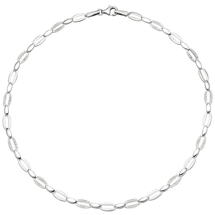 5.9mm Collier aus 925 Silber mit 168 Zirkonia 45cm